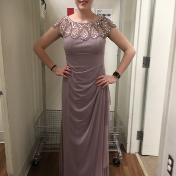Xscape Formal Dress- Light Mauve with Beading on top. - Picture 10 of 12